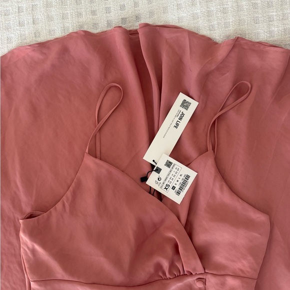 Zara Elegant Pink Spaghetti Strap Dress - Picture 9 of 10
